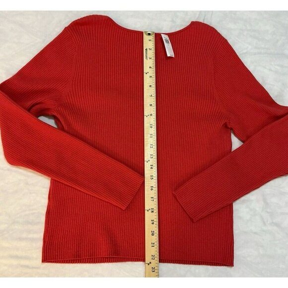 Old Navy Pullover Top Womens 2X Rib Knit Red Sweetheart Neckline Valentine 2X NW - Picture 4 of 5